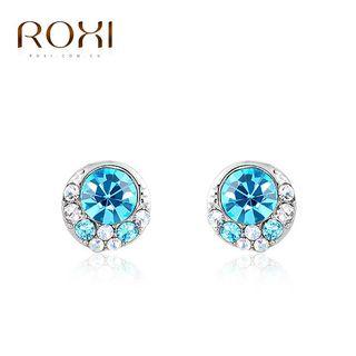 Rhinestone Stud Earring White Gold - One Size