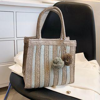 Striped Woven Handbag