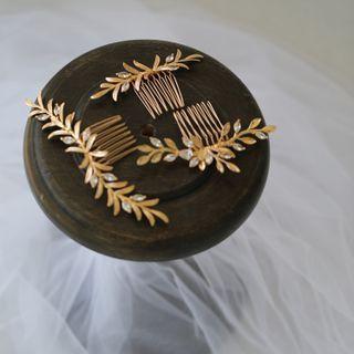 Leaf Rhinestone Hair Comb