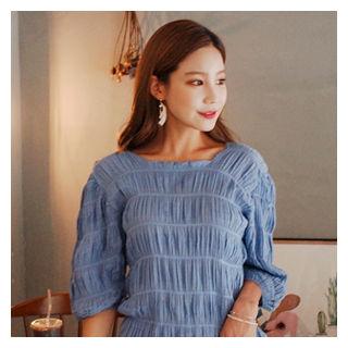 Square-neck Smocked Top