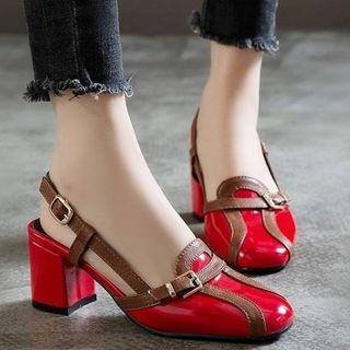Chunky Heel Close-toe Sandals