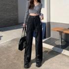 Heart Zip Wide Leg Jeans