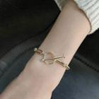 Hoop And Bar Chain Bracelet Gold - One Size
