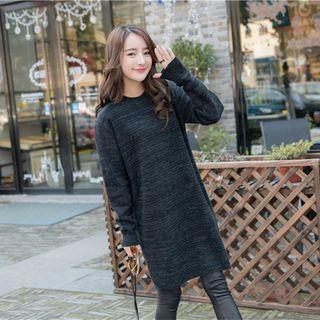 Long-sleeve Melange Knitted Dress