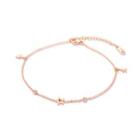 Simple And Fashion Plated Rose Gold Star Cubic Zirconia 316l Stainless Steel Anklet Rose Gold - One Size
