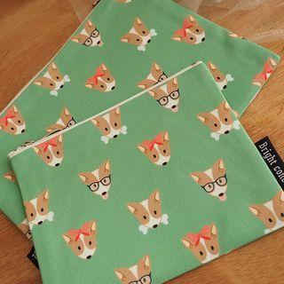 Corgi Print Zip Pouch