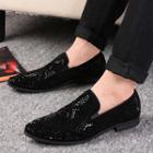 Faux Leather Embellished Loafers