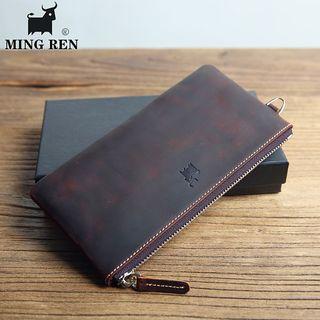 Genuine Leather Horse Logo Long Wallet