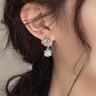Swan Sterling Silver Faux Crystal Dangle Earring 1 Pair - Light Gold - One Size