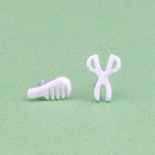 Scissors & Comb Non-matching Stud Earring