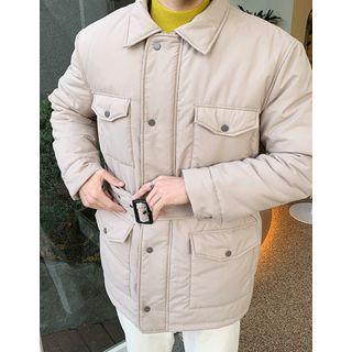 Pocket-detail Padded Jacket With Belt