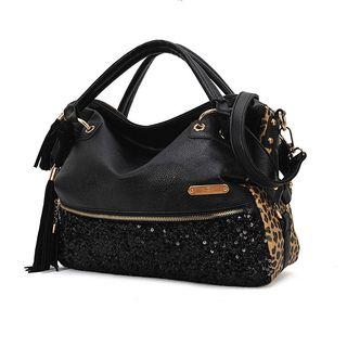 Sequined Handbag With Shoulder Strap