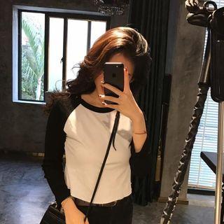 Two-tone Raglan Long-sleeve T-shirt