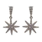 Rhinestone Star Dangle Earring 1 Pair - Silver Pin - As Shown In Figure - One Size