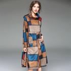 Color Block High-neck Pullover Dress