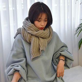 Rib-knit Long Scarf
