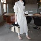 Single-breasted Flap-front Trench Coat