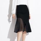 Plain Slim-fit Midi Skirt
