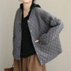 Quilted Baseball Jacket Light Gray - One Size
