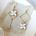 Asymmetric Windmill Drop Earring
