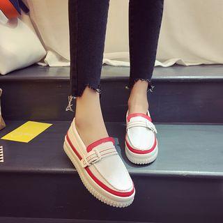 Contrast Trim Platform Loafers