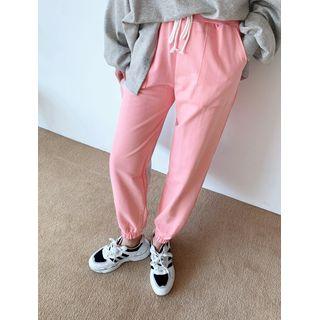 Colored Patch-pocket Jogger Pants