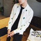 Cactus Embroidered Bomber Jacket