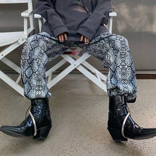 Snake Print Straight Leg Pants