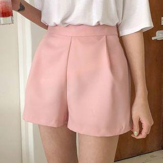 Band-waist Pleated A-line Shorts