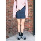 Denim Elastic-waist Skirt