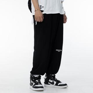 Letter Print Straight Cut Sweatpants