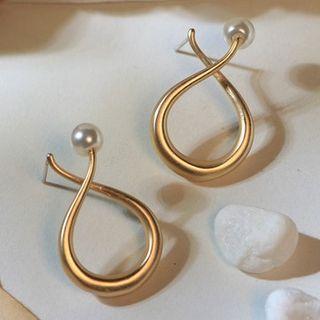 Geometry Faux Pearl Drop Earring As Shown In Figure - One Size