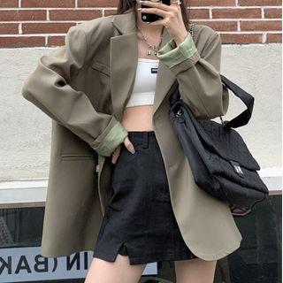 Long-sleeve Plain Pocket Blazer