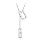 Simple Fashion Geometric Rectangle Necklace Silver - One Size