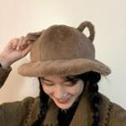 Animal Ear Fleece Bucket Hat Camel - One Size