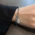 Lettering Chain Bracelet Silver - One Size