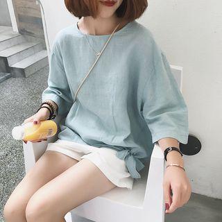 Buttoned Back 3/4-sleeve Top