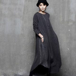 Paneled Long T-shirt Dress