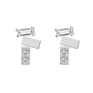 925 Sterling Silver Cz Studded Earring As Shown In Figure - One Size