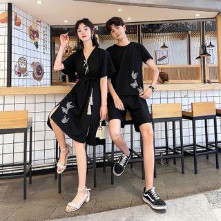 Couple Matching Short-sleeve Dress / T-shirt / Shorts / Set