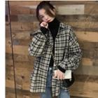 Turtleneck Long-sleeve Top / Long-sleeve Plaid Shirt