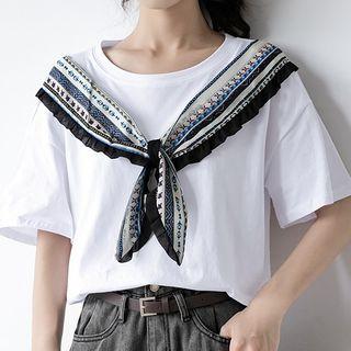 Neck-tie Mock Two Piece T-shirt White - M