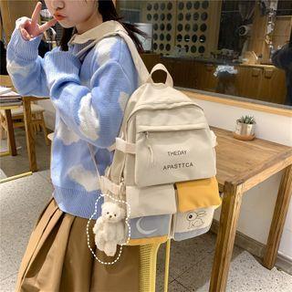 Color Block Cartoon Print Backpack / Bag Charm