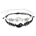 Couple-matching Set: Yin Yang Bracelet Ab532 - Set Of 2 - Black & White - One Size