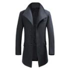 Single-breasted Slim-fit Woolen Coat