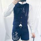 Embroidered Vest / Shorts / Bow Tie / Shirt