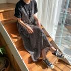 Lace-trim Floral Print Maxi Dress