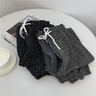 Dotted Wide-leg Jogger Pants