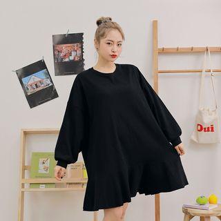 Ruffled Oversize Sweatshirt Dress