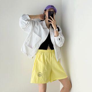 Smile Embroidered Shorts